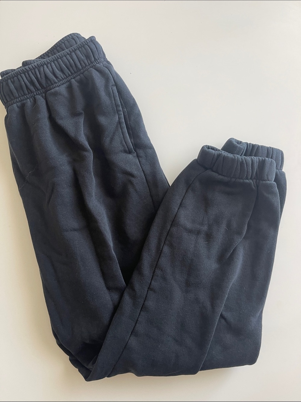 Black Elastic Waist Jogger Sweatpants